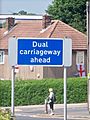 Dual carriageway sign on North Parkway (11th June 2010)