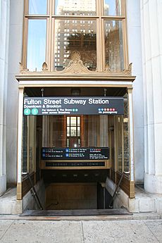 Entrance to Fulton Center through 195 Broadway building on Fulton St