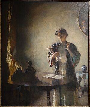 Figure in a Room by Frank Weston Benson, 1912, oil on canvas - New Britain Museum of American Art - DSC09588
