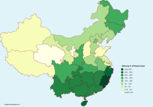 Forest Cover of Chinese Administrative Divisions
