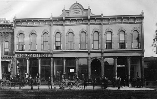 Forster Block, east side of Main St., 5 doors south of Grand Opera House, c.1882