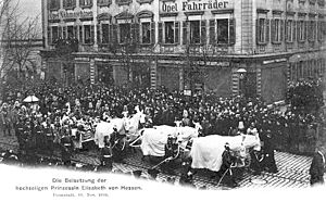 Funeral procession of Princess Elisabeth of Hesse and by Rhine