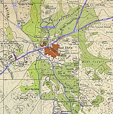 Historical map series for the area of Bayt Jibrin (1940s with modern overlay).jpg