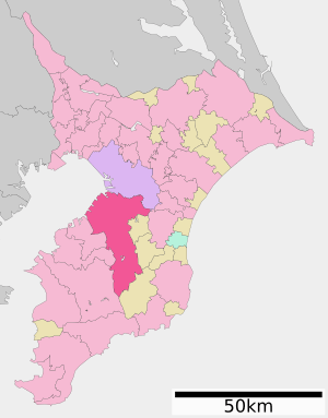 Location of Ichihara in Chiba