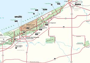 Indiana Dunes NL parkmap east