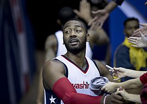 John Wall signs autographs (Hornets at Wizards 12-14-16)