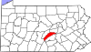 State map highlighting Juniata County