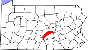 Map of Pennsylvania highlighting Juniata County