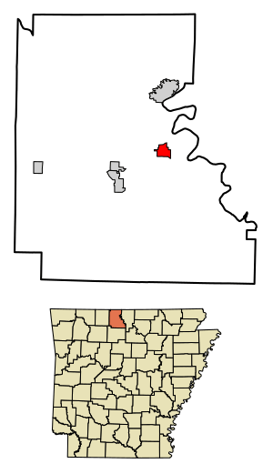 Location of Flippin in Marion County, Arkansas.
