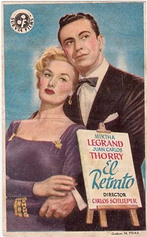 Mirtha Legrand y Juan Carlos Thorry en 'El Retrato', 1947