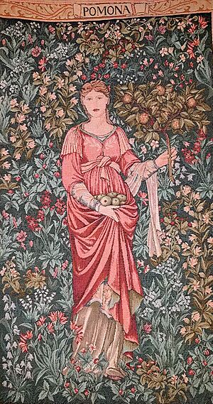 Modern tapestry depicting the goddess Pomona