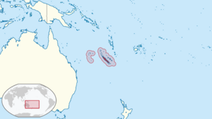 New Caledonia in its region (special marker)