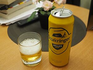 Ottakringer Helles in a hotel room
