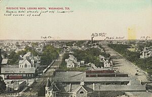 PostcardAerialViewLookingNorthWaxahachieTXCirca1908