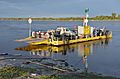 Prom na Wiśle z Gniewu do Janowa. Ferry in Gniew (Poland, Vistula river) (1)