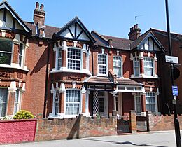 Red brick terraced houses, South Parade, Acton Green