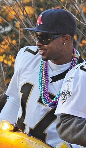 Robert Meachem at Super Bowl XLIV victory parade