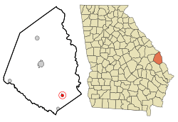 Location in Screven County and the state of Georgia