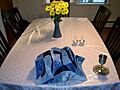 Shabbat table setting