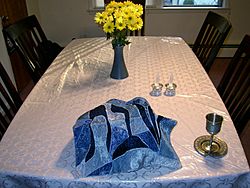 Shabbat table setting