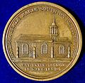 Southampton England Memorial Death Medal Brideoake 1743 & Renovation of the Church St Mary 1722 by Dassier, reverse