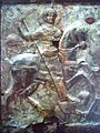 St George spearing Diocletian (11th c., Georgia)