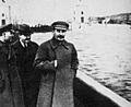 Stalin and Molotov along the Volga–Don Canal, Nikolai Yezhov removed