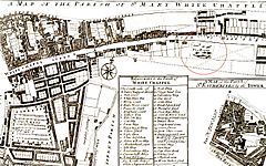 Strype, map of Whitechapel, 1720