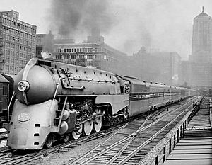 Test run of streamlined 20th Century Limited 1938
