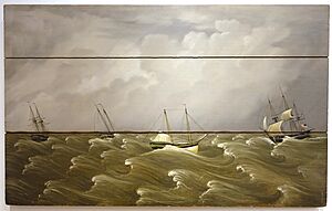 The Great Gale of 1846, by William Thompson Bartoll, c. 1850, oil on wood fireboard - Peabody Essex Museum - DSC07217