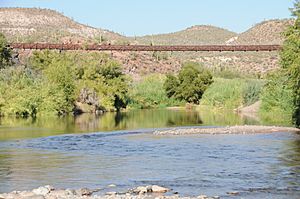 The Verde River Sheep Bridge crosses at approximately 45 feet above the river