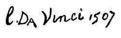 Vinci, Leonardo da 1452-1519 Signature from the Paintings and Drawings 08 Signature