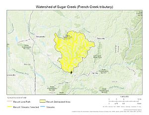 Watershed of Sugar Creek (French Creek tributary)