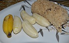 Wheat puttu and banana