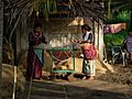 Women at work in a small scale coir spinning unit at kollam