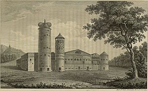 Хоромы Строгановых. Гравюра И. Ческого. 1842