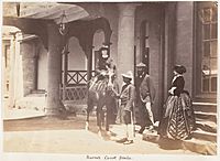 -Group Portrait- (L to R)Lady Canning, Major Jones and Lady Campbell, Barnes Court, Simla- MET DP146179