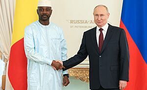 Assimi Goïta with Russian president Vladimir Putin July 2023