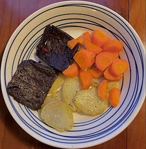 Balkenbrij met aardappel en wortel