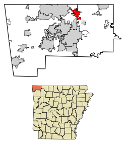 Location of Pea Ridge in Benton County, Arkansas.