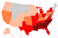 Black % by U.S. state 1990