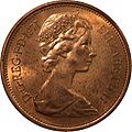 British one penny coin 1971 obverse