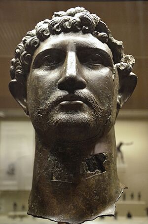 Bronze head of Hadrian found in the River Thames in London