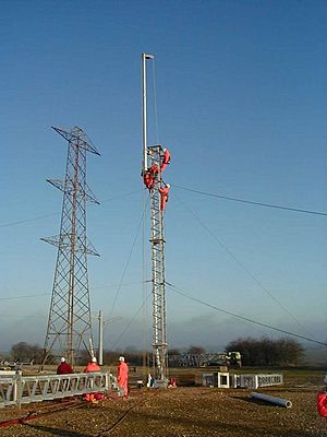 Building pylons At Eakring training centre - geograph.org.uk - 279712