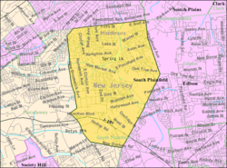 Census Bureau map of South Plainfield, New Jersey.