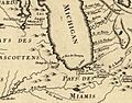 Detail from a French map, published 1755, showing the Chicago Portage