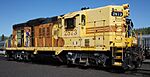 Engineer checking switching locomotive at Western Pacific Railroad Museum (5358098031).jpg