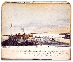 Forts of Île-à-la-Crosse by George Back in 1820