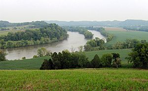 The French Broad River and rural fringe in Boyds Creek