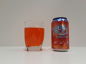 Frescolita can and glass